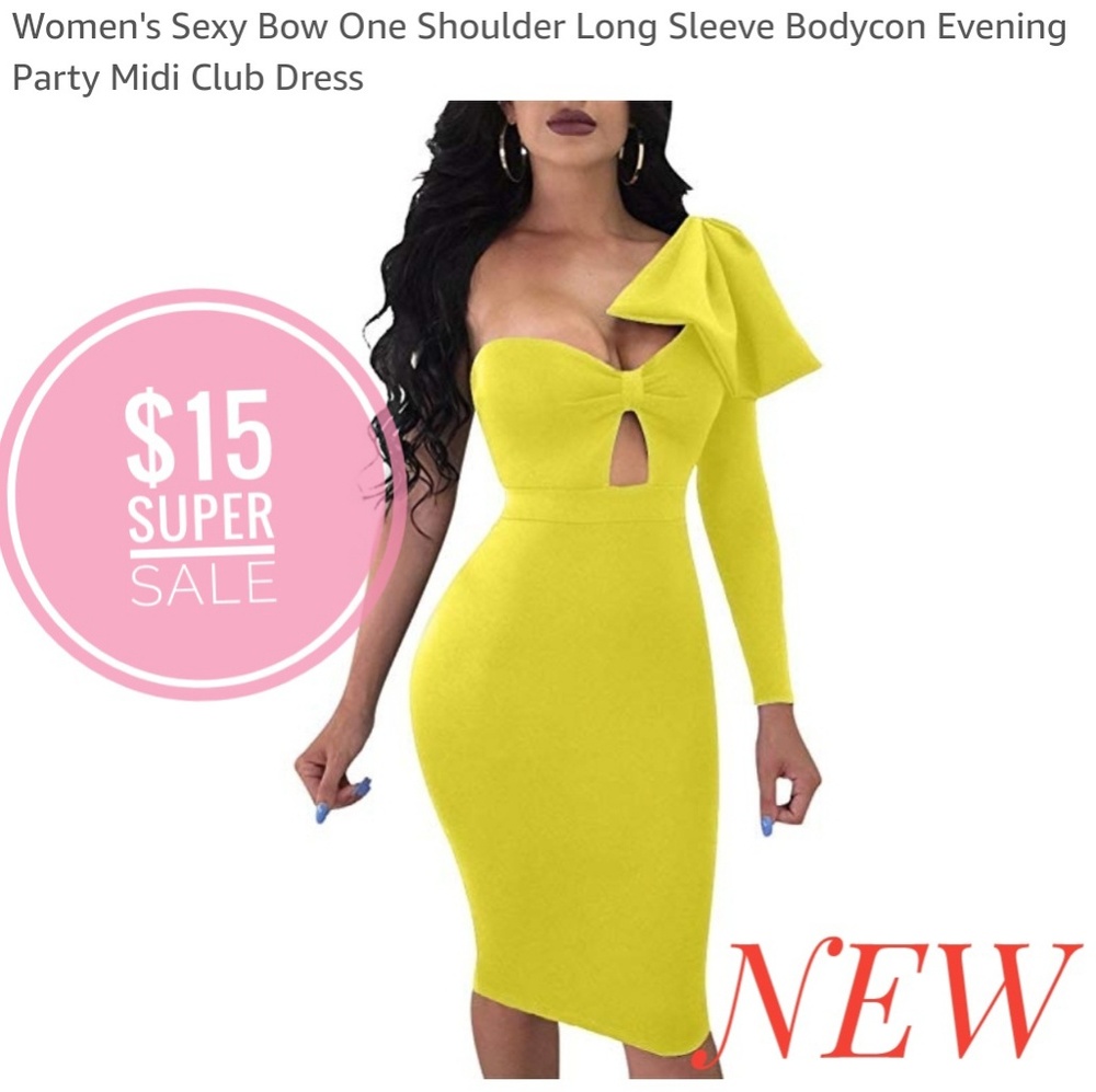Small Womens one shoulder long sleeve dress